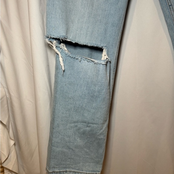 Abercrombie & Fitch Sky Blue Relaxed Jeans with Distressed Knees - Picture 3 of 7